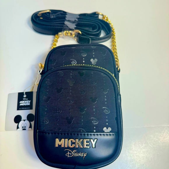 NWT. Disney small crossbody bag. Adorable black bag stylish Disney Mickey logo - Picture 1 of 13